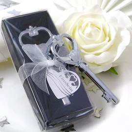 EinsSein® 1 x Bottle Opener Heart Key Wedding Favours Wedding Favour Heart Vintage Box Box Bottle Opener 5 Bottle Openers Stainless Steel