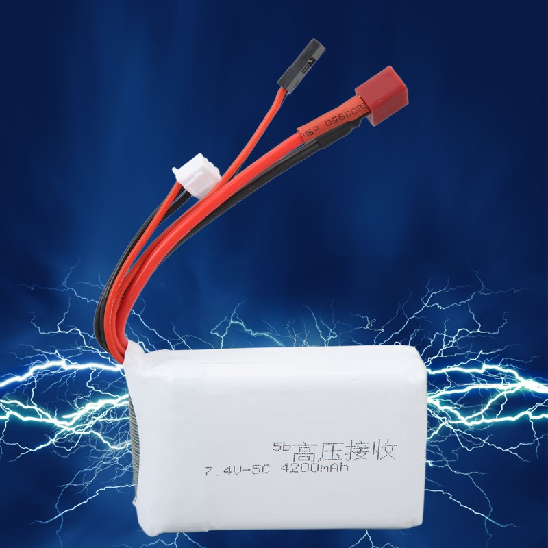 RC 7.4V 4200mAh Lithium Battery Lightweight Overcharge Protection T Plug