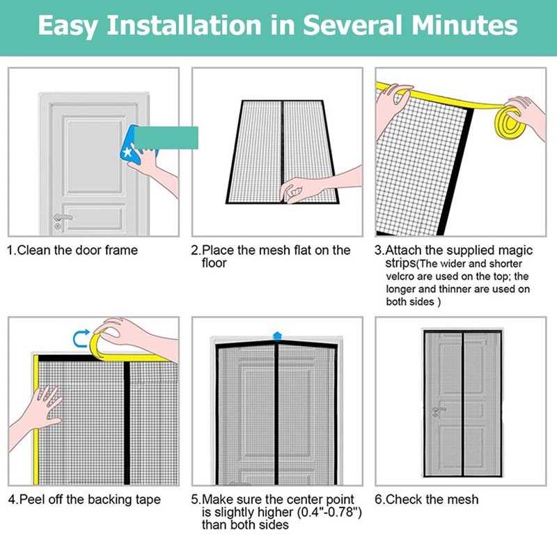Magnetic fly screen balcony door 80 x 220 cm, various
