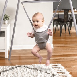Jolly Jumper Elite Grey Saddle- The Original Jolly Jumper with Super Stand and Premium Spring. an Alternative to Baby Bouncers, Doorway Jumpers and Activity Centers That Your Baby Will Love.