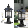 Emliviar 16 Inch Outdoor Solar Post Light, Dusk to Dawn