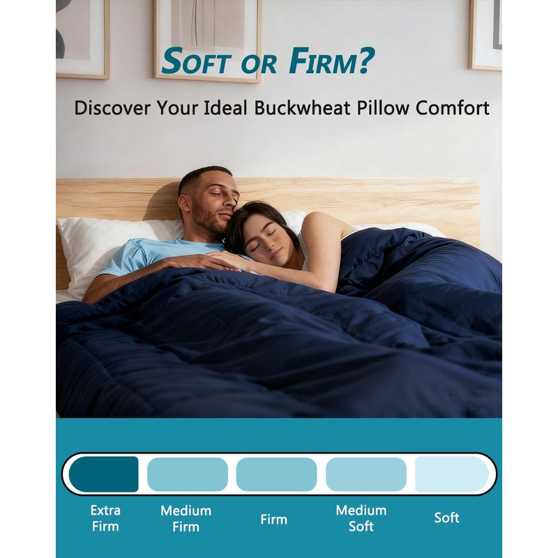 Edomi Buckwheat Cervical Pillow for Sleeping, Adjustable Roll Pillow for