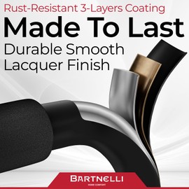 Bartnelli Pro Luxury Step Ladder | European Made 3 Step Foldable Step Stool for Home | Rock-Solid 500 lb Capacity,Built to Last with Highest-Grade Sturdy Steel Construction,Soft Handle, Anti-Slip Feet