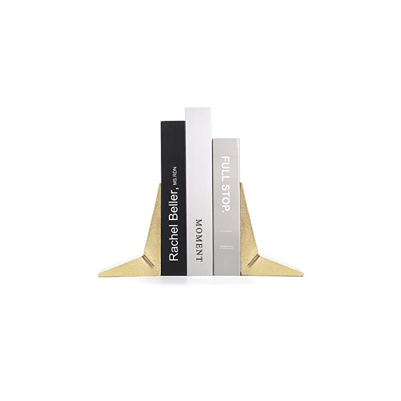 Sujetalibros decorativos geométricos de hierro fundido, tema triangular afilado, resistente,