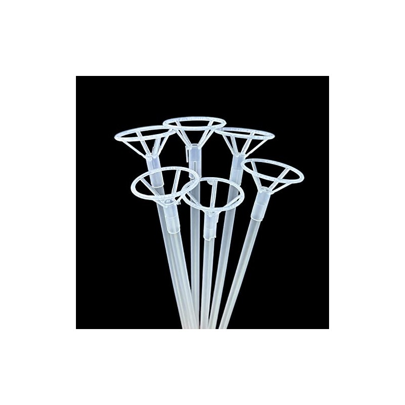 Balloon Sticks with Cups 30 Packs,16inch Long Clear Bobo Balloon