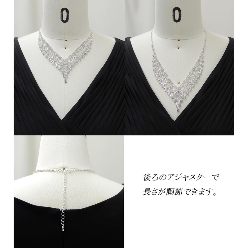 AN SHU Rhinestone Necklace Earrings Set Earrings Set Wedding Wedding