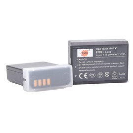 DSTE 2X LP-E10 + Dual LCD Battery Charger Compatible with Canon EOS Rebel T7 T6 T5 T3 T100 Kiss X50 X70 X80 EOS 1100D 1200D 1300D with Type-C and Micro-USB Port