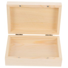Operitacx Solid Wood Jewelry Organizer Box with Magnetic Hinged Lid Unfinished DIY Craft Storage for Treasures Keepsakes and Holiday Presents Smooth Surface for Personalization