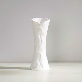 Whisper - Modern Ceramic Vase, 20.6cm Tall White Decorative Flower Vase for Home Decor, Centerpiece, Tabletop, Living Room, Bedroom, Office