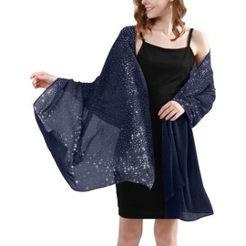 BANETTETA Shawls and Wraps for Evening Dresses Wrap Cover Up Dress Evening Shawl Wraps for Women Formal Shawls and Wraps for Evening Dresses Fall Winter (Navy Blue)