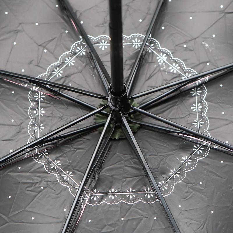 Heart Princess Lace Windproof Folding Sunny and Rainy Umbrella Ultraviolet-Proof
