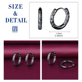 Yumilok Women's Hoop Earrings Silver 925 Sterling Silver Golden Hoop Stick Pattern Stud Earrings Piercing Children's Jewellery for Girls, Silver