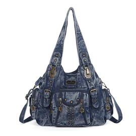 Angel Kiss Purses for Women Soft PU Leather Large Hobo Bags for Women Shoulder Bag:_Cowboy Black