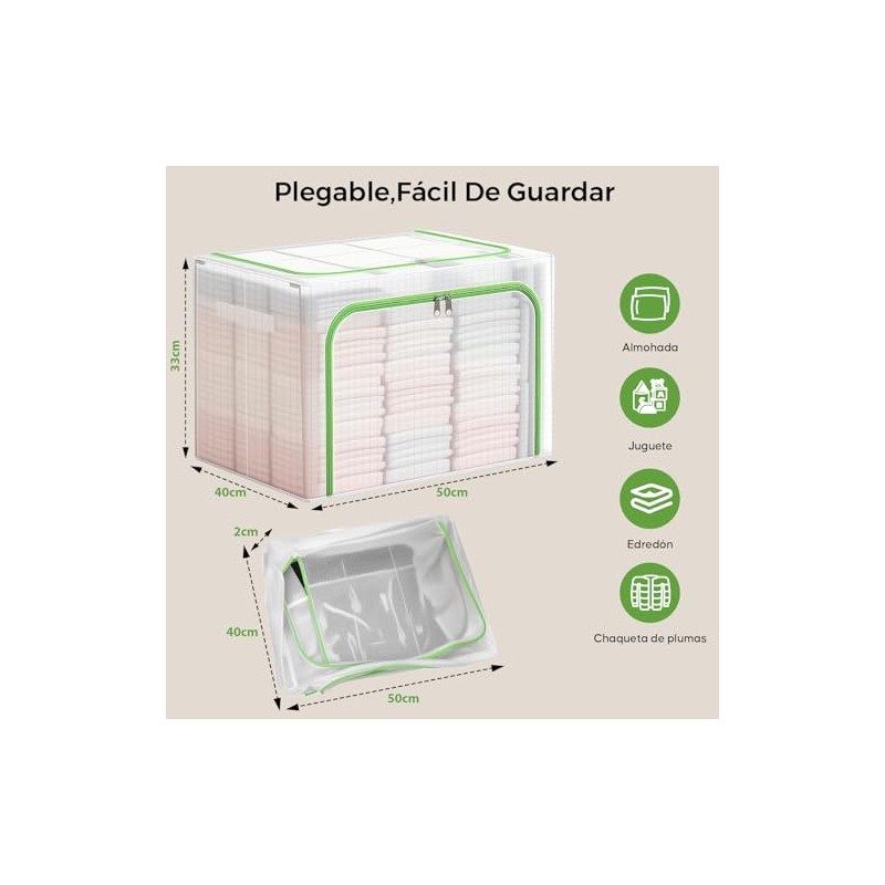 VIOPY 3Piezas Bolsas De Almacenamiento Con Soporte De Estructura De
