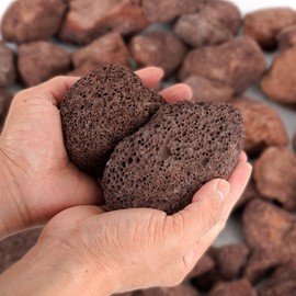 Mr. Fireglass Lava Rock Granules, 2.75"-5" Large Volcanic Lava Rock for for Fire Pits, Fire Bowls, Fire Table and Gas Log Sets, Decorative Landscaping, Indoor & Outdoor Fireplaces - 10 Pounds, Red