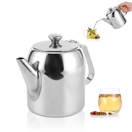 Stainless Steel Coffee Pot, 32oz/850ml Tea Pot Stovetop Coffee Pot Short Spout Water Jug for Home Hotel Restaurant, Teapot Hot Cold Water Pot for Coffee, Tea, Beverages, Fruit Herbal
