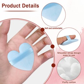 6 Pieces Heart Shape Powder Puff, Soft Makeup Puff Foundation Sponge Cushion Puff Makeup Applicator for Contouring, Eye and Corner, Beauty Blender Spong Make Up Tools for Women (Light Blue)