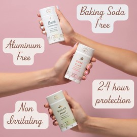 Honestly pHresh Natural Prebiotic Deodorant, Baking Soda & Aluminum Free Safe for Sensitive Skin, 24 Hour Odor Protection, 2.25 Oz, Rose Clay