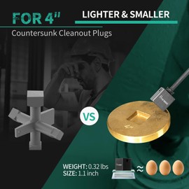 Pronese 1/2'' Driver Plumbing Cleanout Plugs Wrench for 4 Inch Cleanout Plug, Pipe Cleaning Tool Set for Slotted or Square Countersunk Drum Traps Heavy Duty CrMo Steel