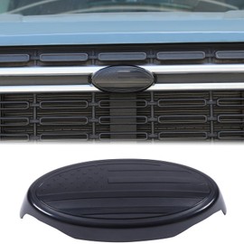 Aunginsy for Maverick 2022 Front Emblem Trim Cover Compatible with Ford Maverick 2023 2024 Front Grille Emblem Badge Logo Cover Circle Ring Center Decorative Logo Cover Accessories, USA Flag Pattern