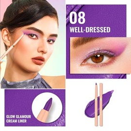 Oulac Oulac Matte Purple Eyeliner Pencil, Waterproof Retractable Eye Liner Pen, Smooth and Creamy Eye Makeup for Precision Application Vegan & Cruelty-Free, 08 Well-dressed