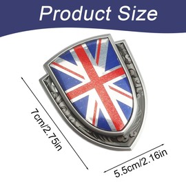 Car Sticker, British Flag Emblem Sticker, Sign UK Flag, Car Body Emblem Sticker, Sticker England Flag, Sticker United Kingdom Union Jack, for Car, Motorcycle, Silver