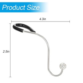 KHGUZ Bling Car Headrest Hooks, 2PCS Crystal Rhinestone Vehicle Seat Hanger for Purses Grocery Bags Clothes, Auto Storage Organizer Accessories, Universal for SUV Sedan Truck(White)