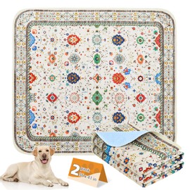 KOOLTAIL Washable Pee Pads for Dogs,2 Pack Super Absorbent Reusable Puppy Training Pads Waterproof, Nonslip and Leak-Proof Dog Pee Pads, Large Pet Mats Whelping Pads for Floor, Crate, Couch 36 * 41"