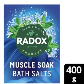 Radox Mineral Therapy Muscle Soak Bath Salts uniquely blended bath soak with minerals, herbs and a soothing thyme fragrance for a relaxing bath 400 g