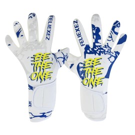QUICARD Goalkeeper Gloves, Good Grip Football Goalkeeper Gloves in Sizes 6/7/8/9/10, Strong Receiver for Men, Boys, Teenagers, Adults, Children and Small Hands (C-White, 8)