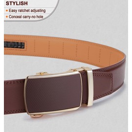 BULLIANT Men's Belt, Slide Ratchet Belt For Gift Men Dress Pant Shirt Oxfords,Trim To Fit(Light Brown,38"-44" Waist Adjustable)