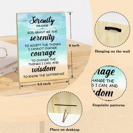 Christian Wood Plaques Desk Sign, Serenity Prayer Wall Art, Bible Verses Wall Decor, God Grant Me The Serenity, Religious Gifts For Women, Desk Sign Scripture Wall Decor Prayer Room Decor -Ls18