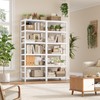 FOTOSOK 6-Tier Bamboo Shelf Set of 2, Bamboo Bookcase with