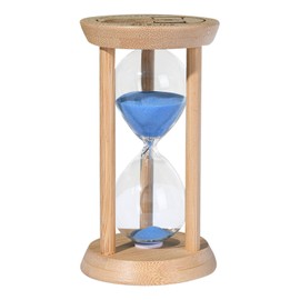 SuLiao Wood Hourglass 3 Minute, Blue Beech Stand Sand Timer Clock, Small Sand Watch 3 Min, Three Minute Timer Antiguo Reloj De Arena, Unique Hour Glass Sandglass for Home, Desk, Office