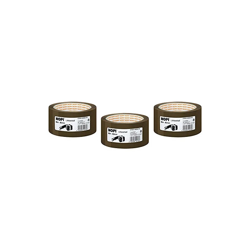 NOPI 3 x 50mm x 66m Brown Universal Tape