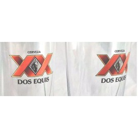 Dos Equis Cerveza 16 Oz Millennium Glasses XX - Set of Two (2) - New & Free Ship
