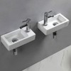 Wall Hung Basin Sink Small Cloakroom Basin Rectangle Ceramic Wash