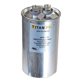 TITAN PRO TRCFD505 50/60 HZ, Dual Run Cap, Capacitor, Motor Run, ROHS Compliant, NO-PCB, 50+5MFD / 5%, 370/440 VAC
