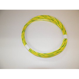 Yellow/Green Striped Automotive GXL Copper Wire, 16 GA, AWG, Gauge. Truck, Motorcycle, RV. General Purpose. DEFFERENT Lengths Available, Select Length Below (25 Foot Coil)