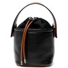 Rename Women's Handbag Crossbody Cute Combination Drawstring Bag, black brown