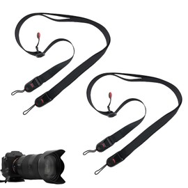 oooaooo Pack of 2 Camera Shoulder Strap, Universal Camera Strap, Quick Release Camera Strap with Quick Release System, Carry Strap, Camera Strap for Hanging SLR DSLR Digital or Mirrorless Black