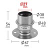 ElekTek Brushed Antique Brass E27 Slatted Socket with Lampshade Ring,