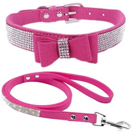 ETOPARS Rhinestone Dog Collar Leashes, Crystal Diamond Cat Dog Collar Leash Set, Cute Dazzling Dog Rhinestone Collar, Dog Collar Harness for Small & Medium Dogs