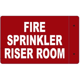 FIRE Sprinkler Riser Room Projection Sign- FIRE Sprinkler Riser Room 3D Sign (RED, Aluminium, 7X10, 90D Sign)-ESPECTADORA LINE