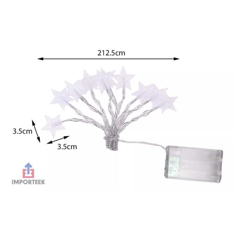 Importeek 5pz Mini Serie Cortina Luces Led Decorativa Estrellas 2m