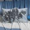 JWH Decorative 3D Rose Flowers Throw Pillow Cover Soft Velvet