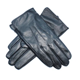 Jasmine Silk Mens Genuine Lambskin Leather Cashmere Lined Gloves BLACK (Extra Large)