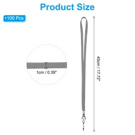 PATIKIL Neck Lanyards, 100 Pack Neck Lanyards Bulk Long Strap with Swivel Hook Clip for ID Badge Holder, Name Tag, Keys, Office, Teachers, Business, Gray