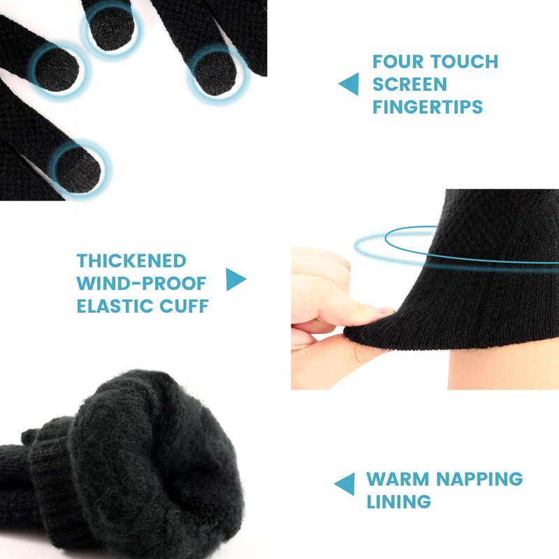 Ymomode Winter Gloves for Men - Women Upgraded Touch Screen