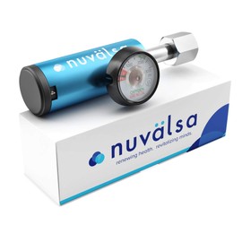 Nuvälsa Ozone Therapy Low Flow Oxygen Regulator – Easy to Use – Works with Ozone Generators – Compatible with Oxygen Cylinders up to 3,000 PSI – Wrench-Tightened Connection – CGA 540